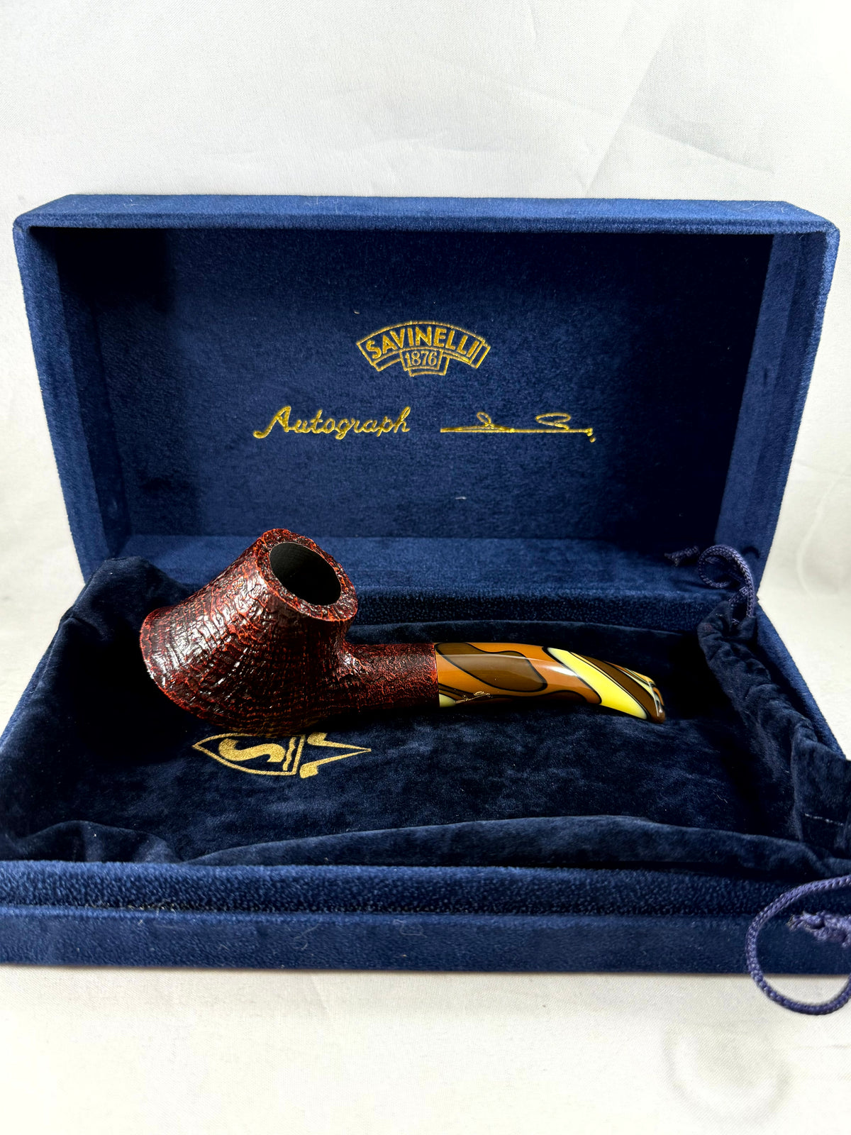 Savinelli Autograph Sandblast Freehand 102-0786 Tobacco Pipe
