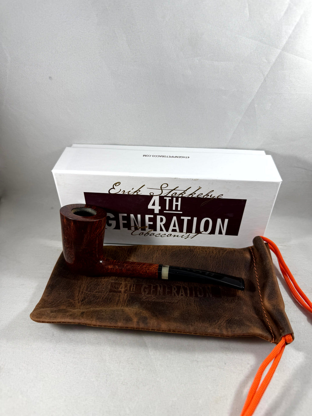 10th Anniversary Smooth Bent Dublin with Horn Tobacco Pipe
