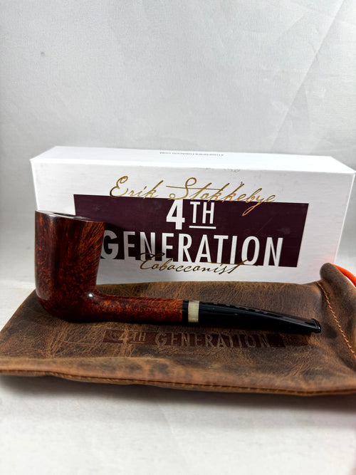 10th Anniversary Smooth Bent Dublin with Horn Tobacco Pipe