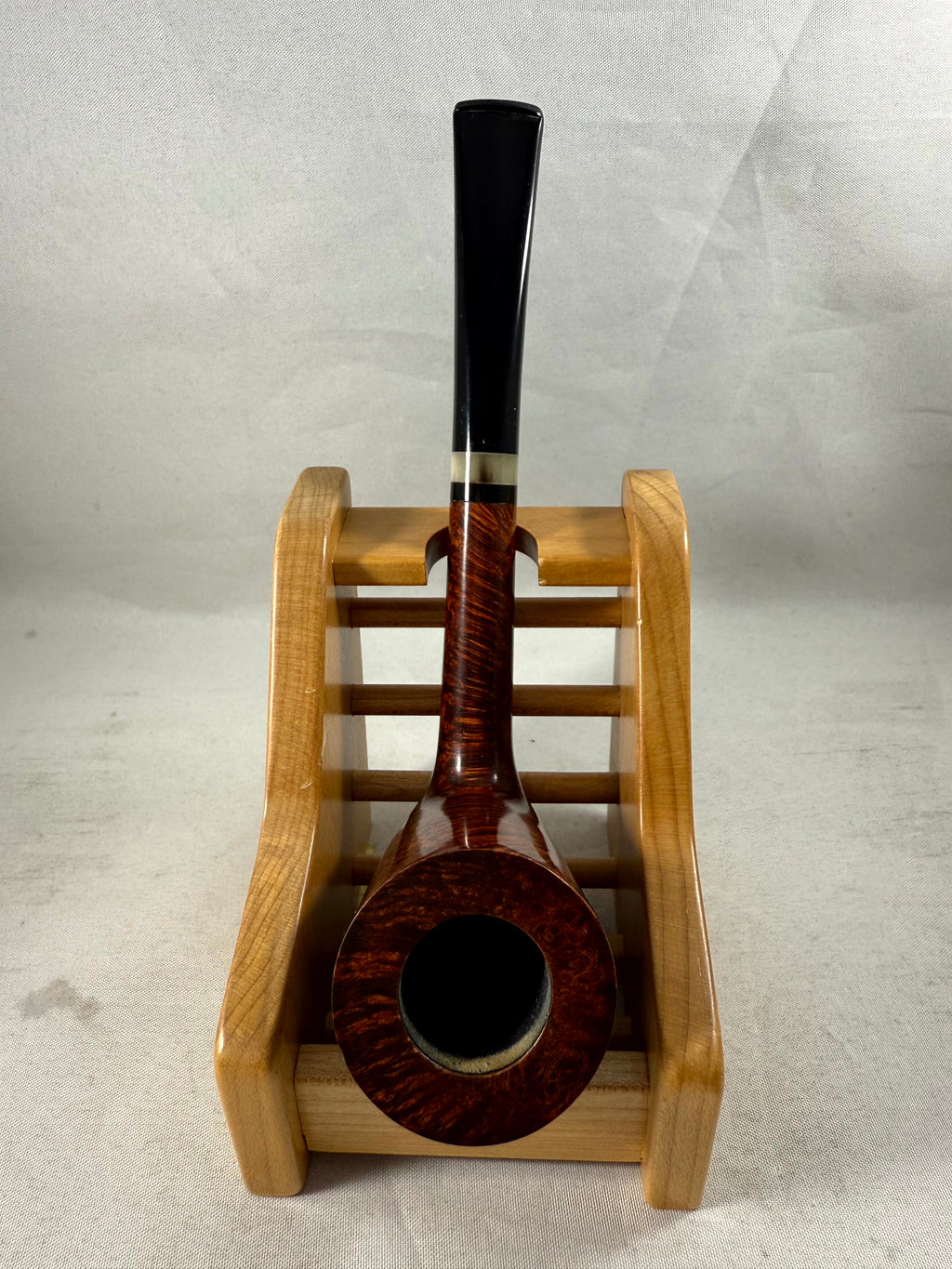 10th Anniversary Smooth Bent Dublin with Horn Tobacco Pipe