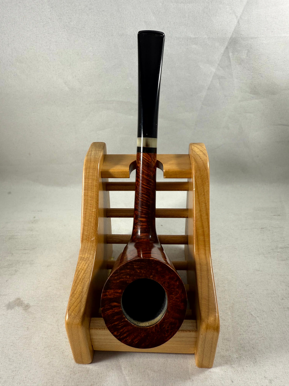 10th Anniversary Smooth Bent Dublin with Horn Tobacco Pipe