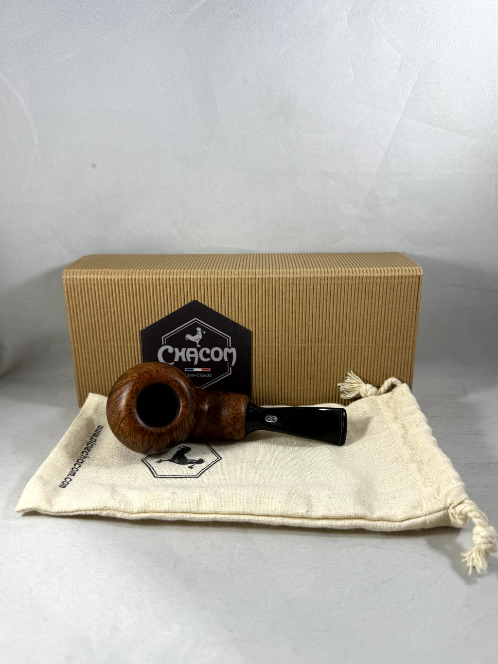 Brown Matte Bent Apple Reverse Calabash Tobacco Pipe