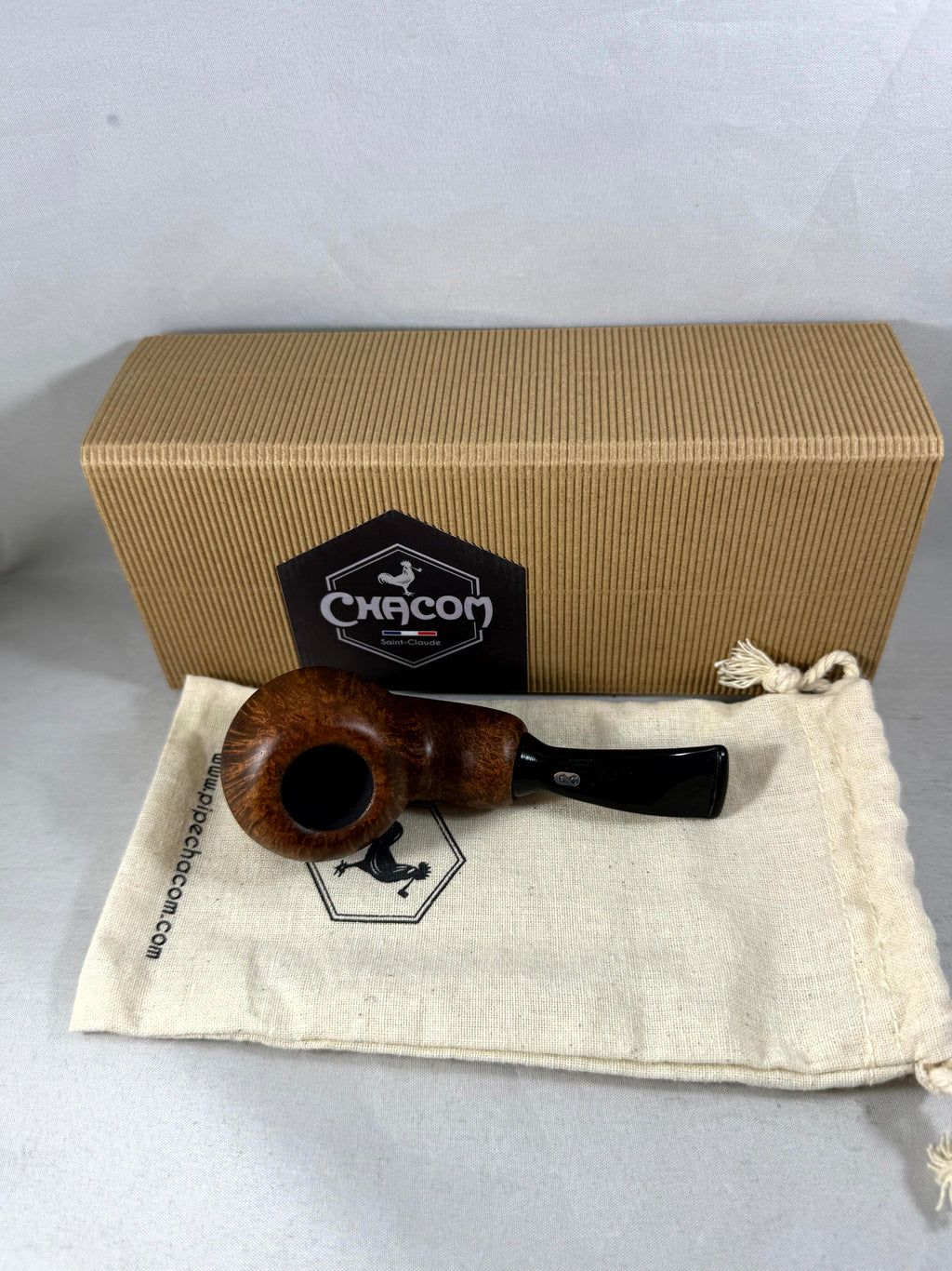 Brown Matte Bent Apple Reverse Calabash Tobacco Pipe
