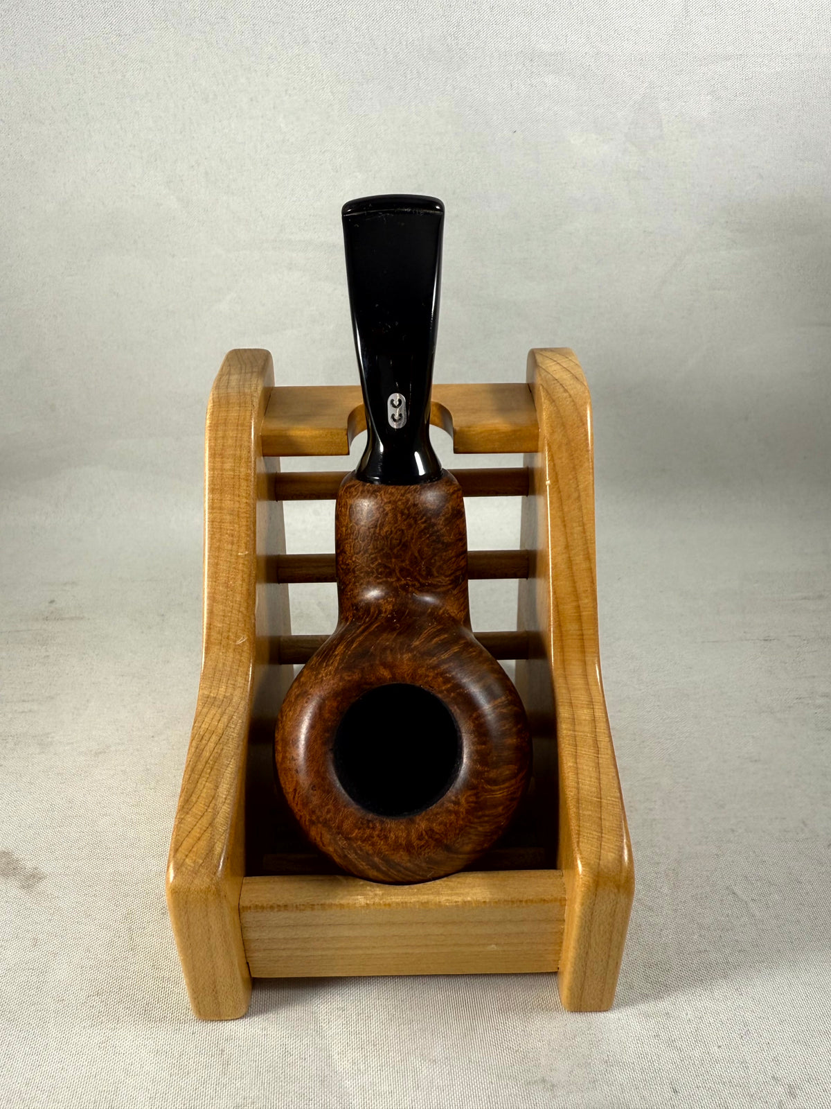 Brown Matte Bent Apple Reverse Calabash Tobacco Pipe