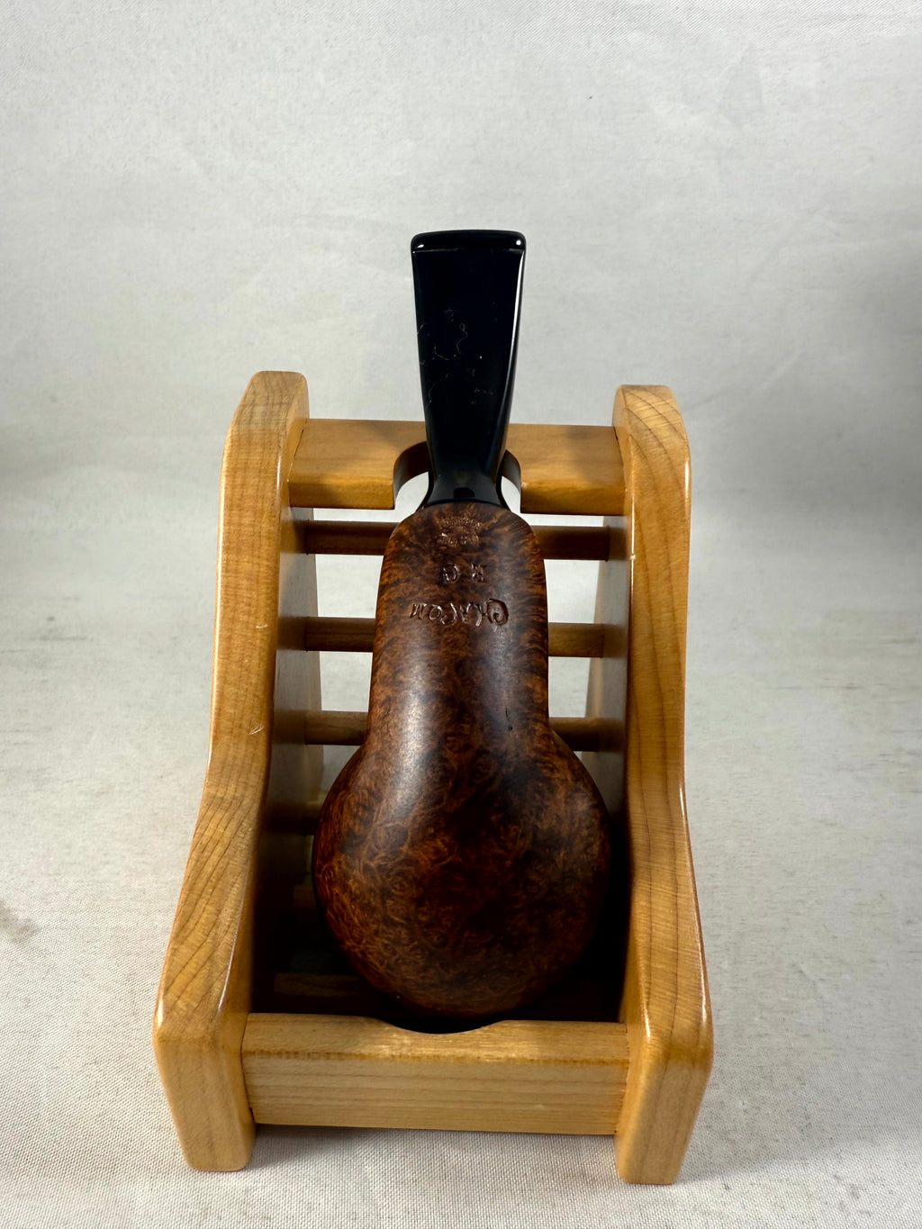 Brown Matte Bent Apple Reverse Calabash Tobacco Pipe