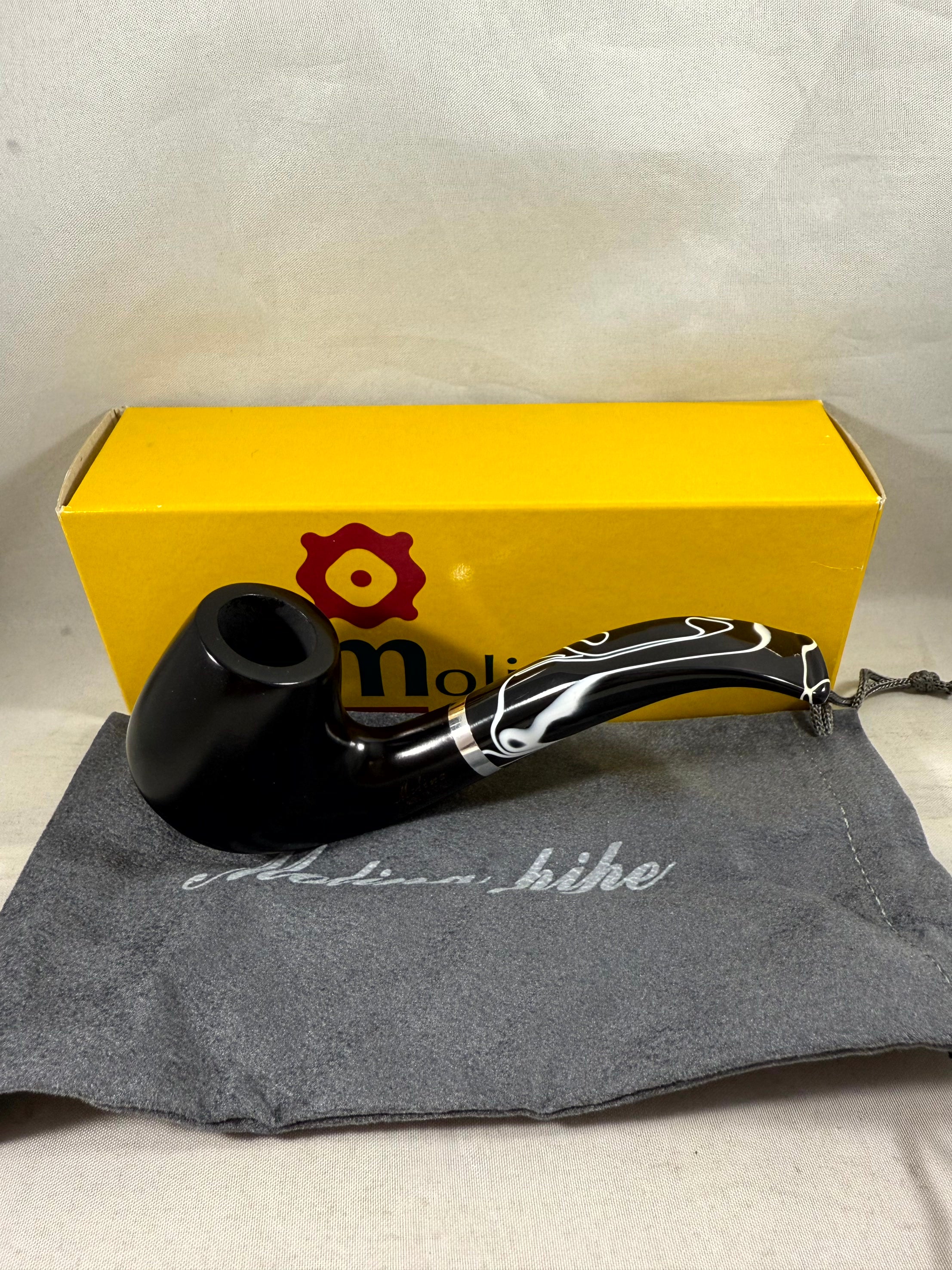 Barasso Smooth Black (101) (9mm) Tobacco Pipe