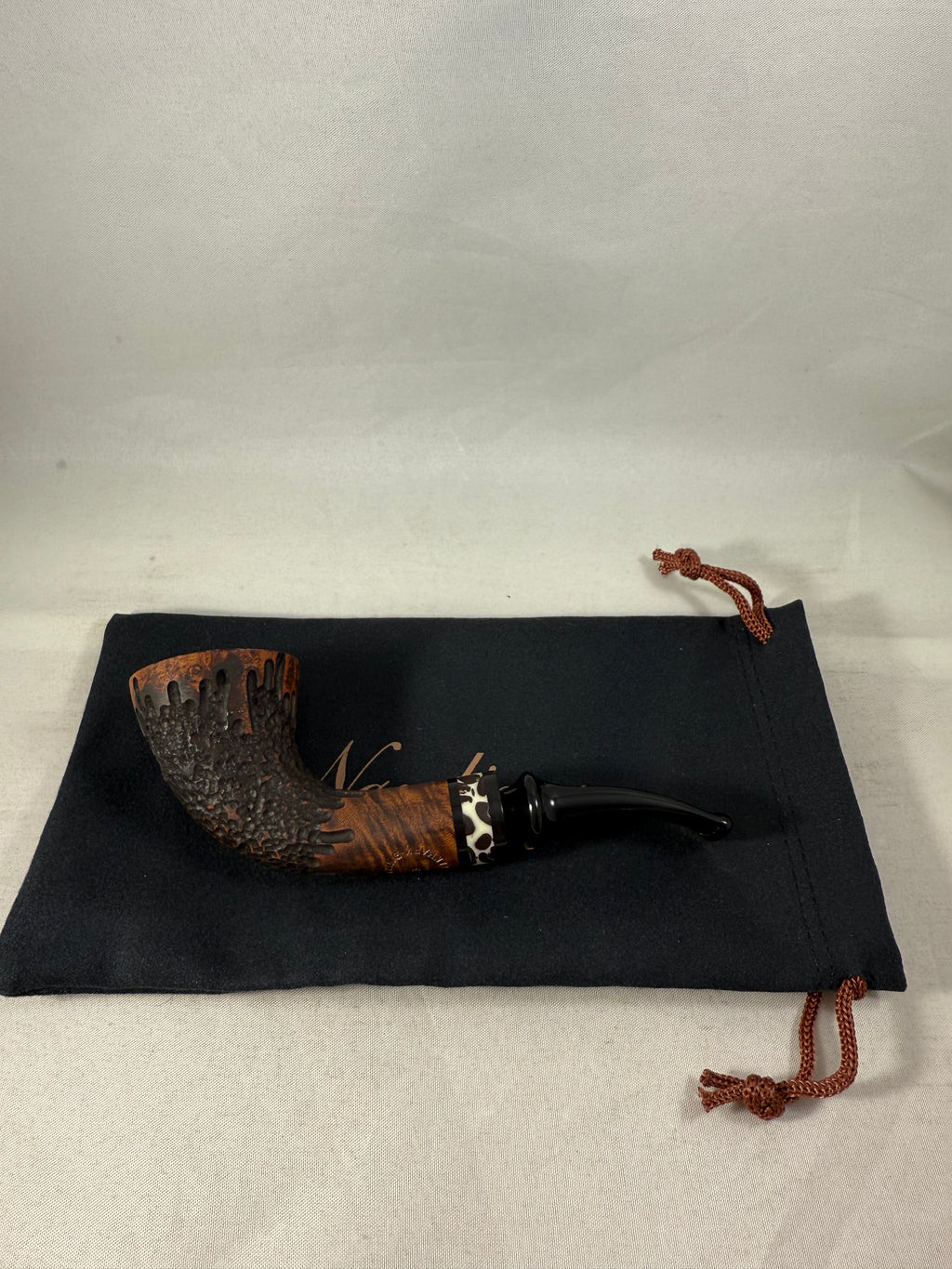 Extra Coffee Sandblasted Horn (2) Tobacco Pipe