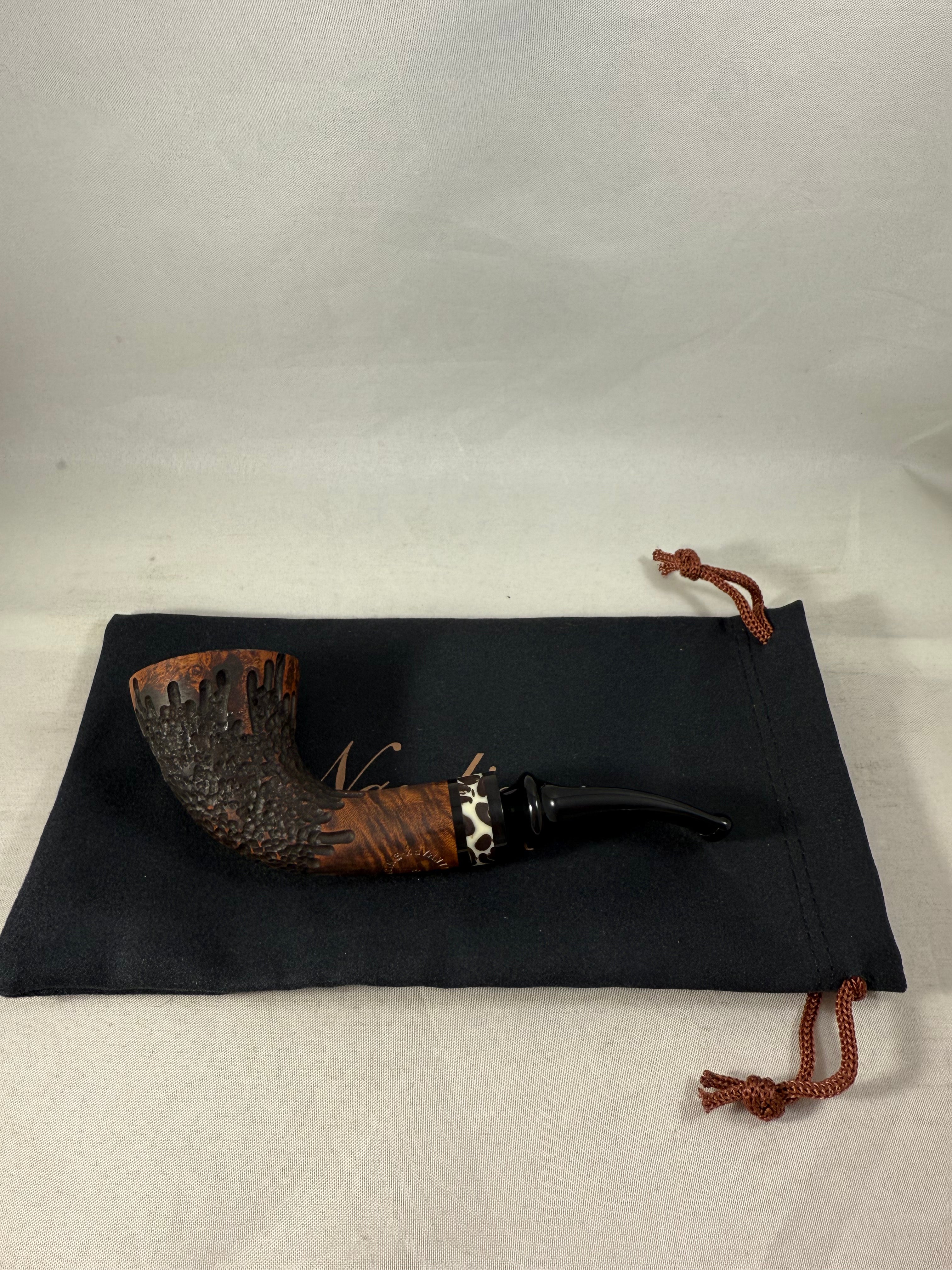 Extra Coffee Sandblasted Horn (2) Tobacco Pipe