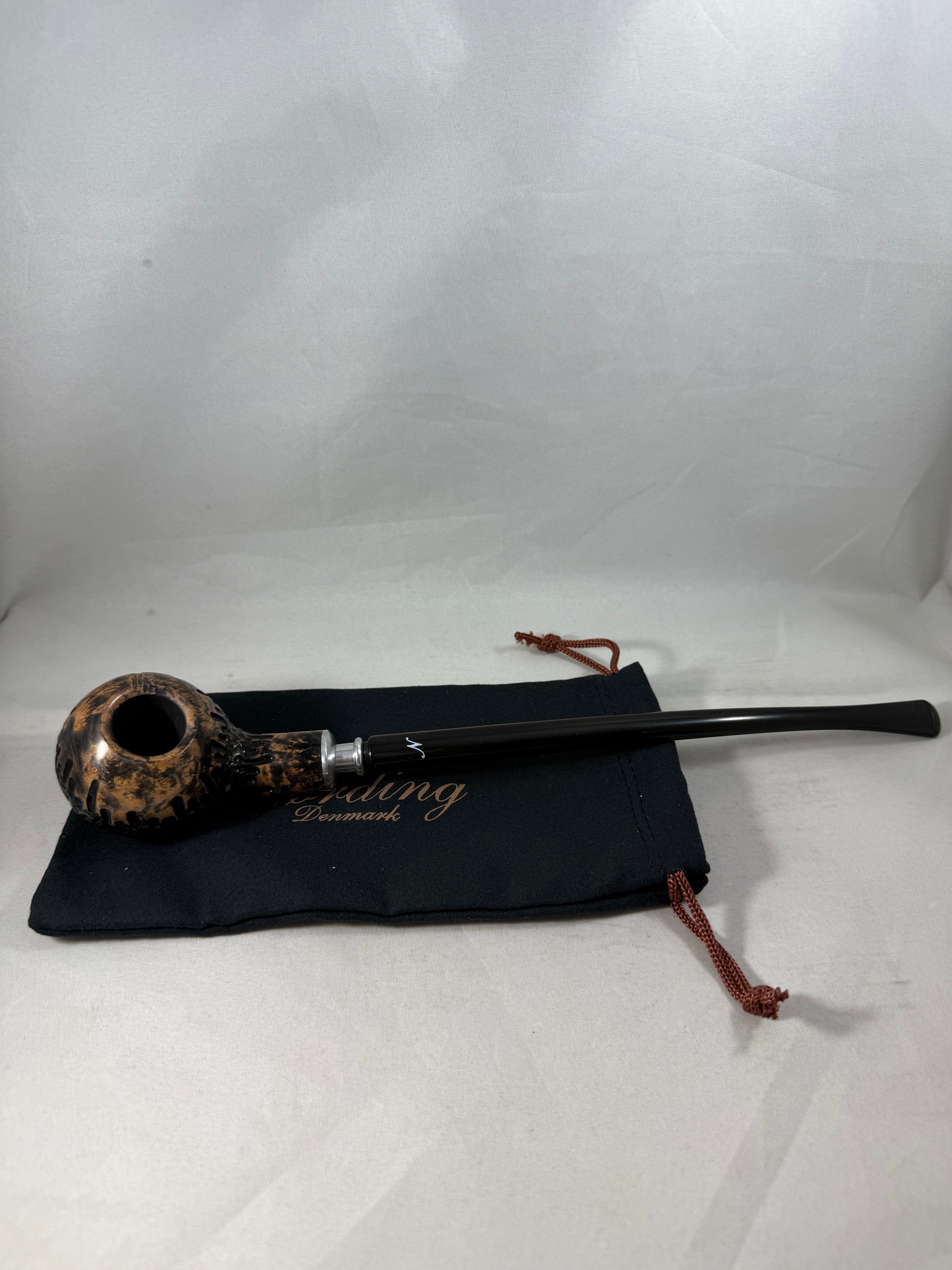 Rustic Apple Churchwarden Briar Pipe