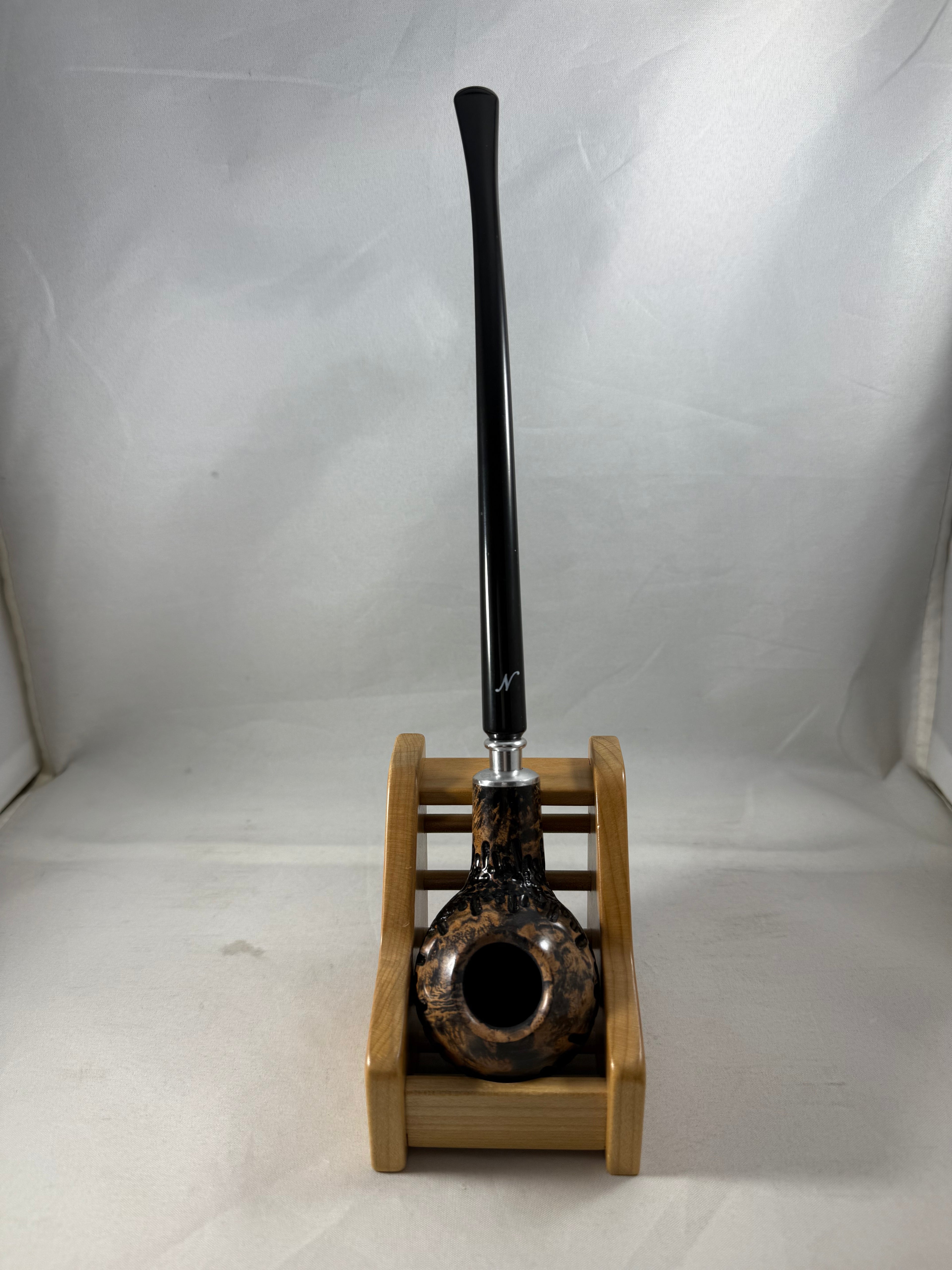 Rustic Apple Churchwarden Briar Pipe