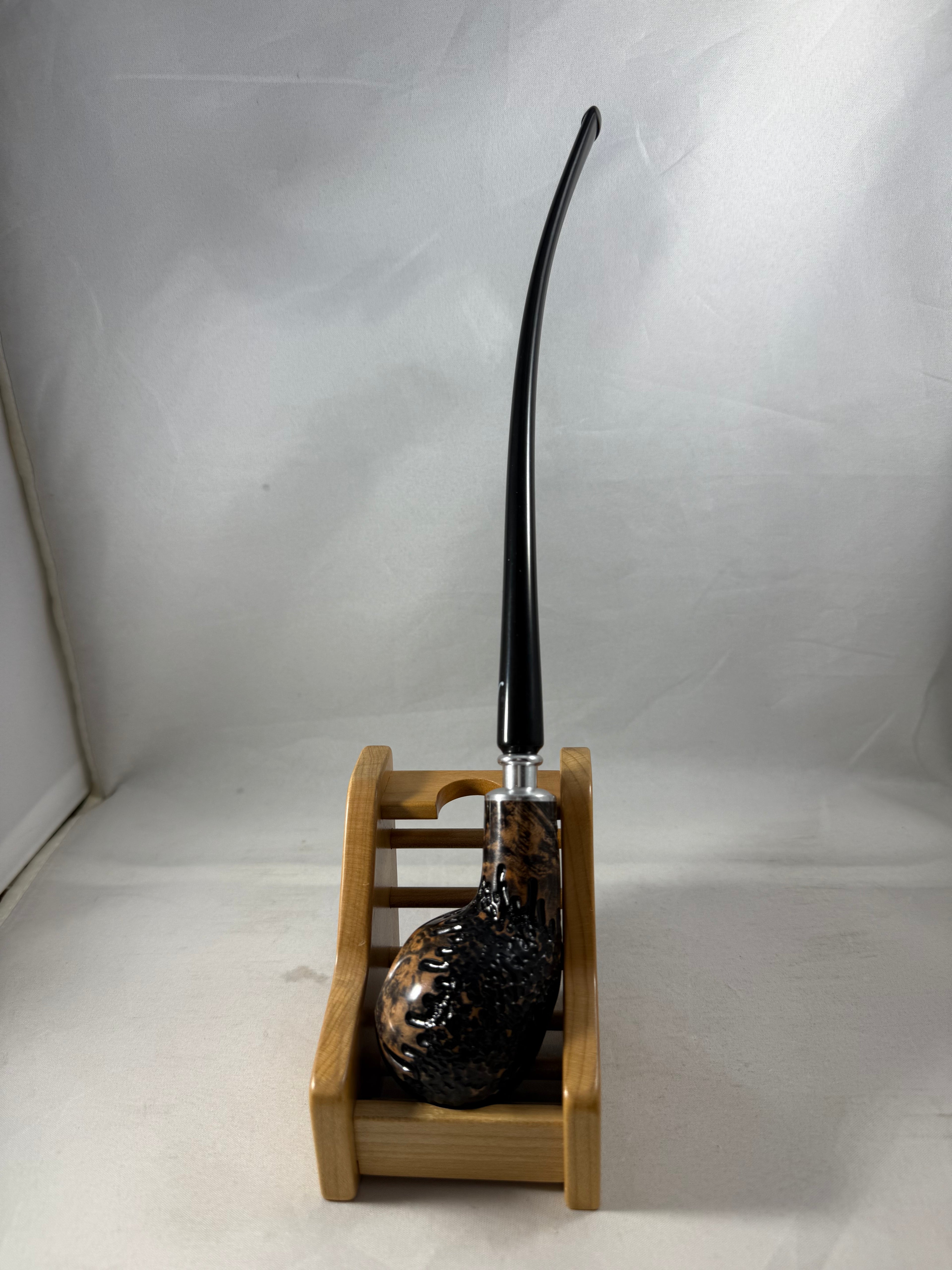 Rustic Apple Churchwarden Briar Pipe