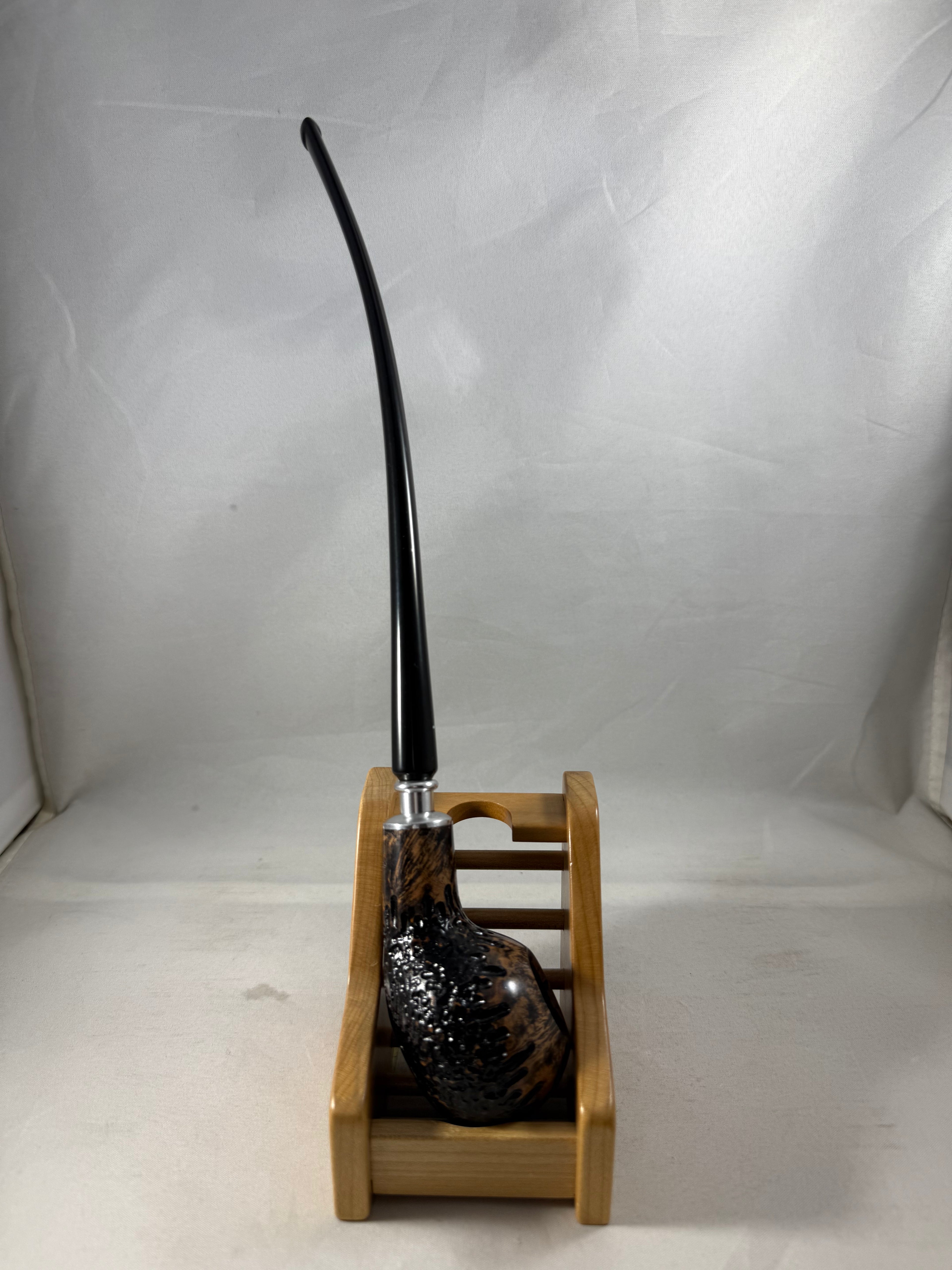 Rustic Apple Churchwarden Briar Pipe